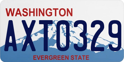 WA license plate AXT0329