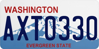 WA license plate AXT0330