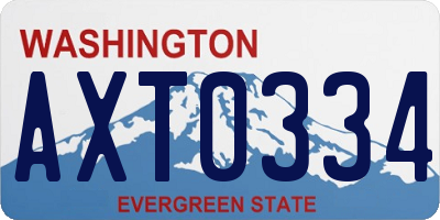 WA license plate AXT0334