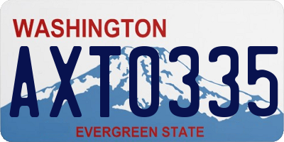 WA license plate AXT0335