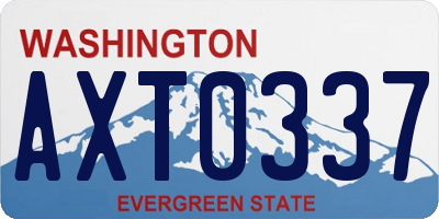 WA license plate AXT0337