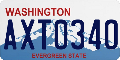 WA license plate AXT0340