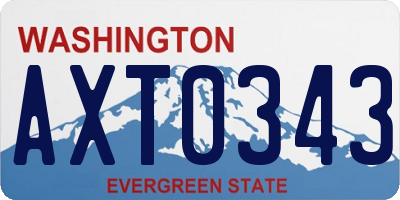WA license plate AXT0343