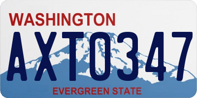 WA license plate AXT0347