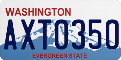 WA license plate AXT0350