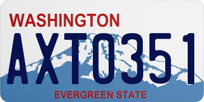 WA license plate AXT0351