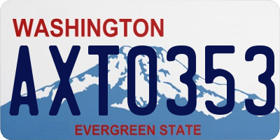 WA license plate AXT0353