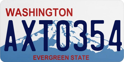 WA license plate AXT0354