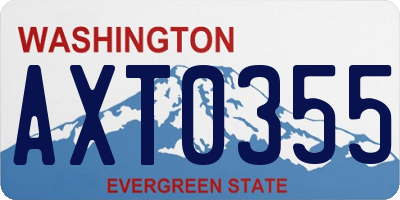 WA license plate AXT0355