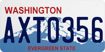 WA license plate AXT0356