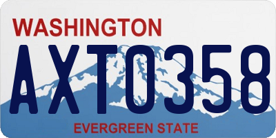 WA license plate AXT0358