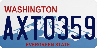 WA license plate AXT0359