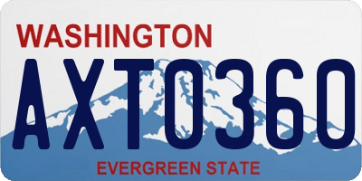 WA license plate AXT0360