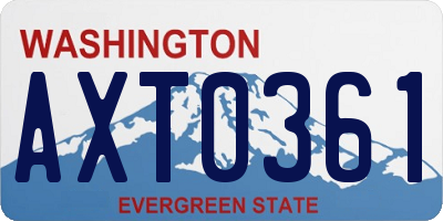 WA license plate AXT0361