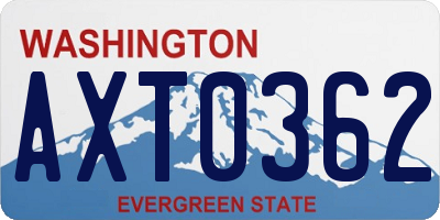 WA license plate AXT0362