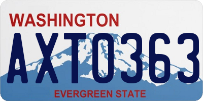 WA license plate AXT0363