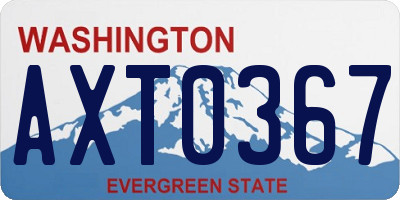 WA license plate AXT0367