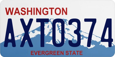 WA license plate AXT0374
