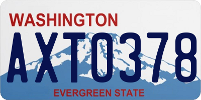 WA license plate AXT0378