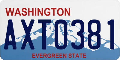 WA license plate AXT0381