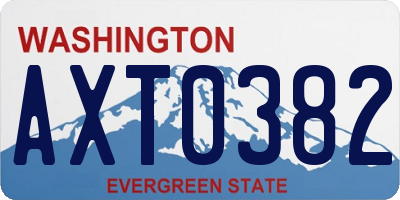WA license plate AXT0382