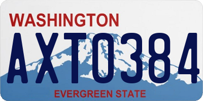WA license plate AXT0384
