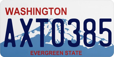 WA license plate AXT0385