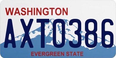 WA license plate AXT0386