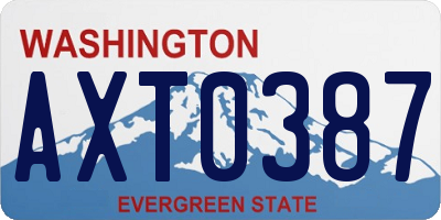 WA license plate AXT0387