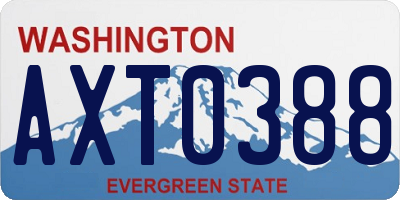 WA license plate AXT0388