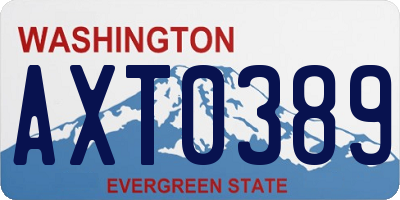 WA license plate AXT0389