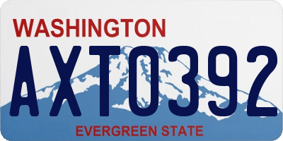 WA license plate AXT0392