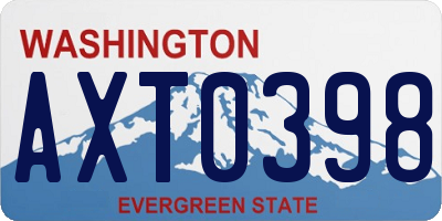 WA license plate AXT0398