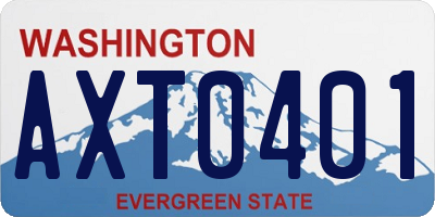 WA license plate AXT0401