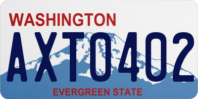 WA license plate AXT0402