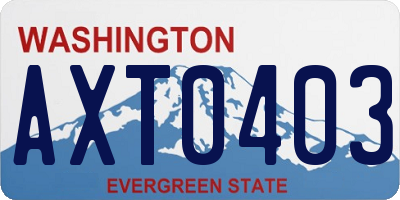 WA license plate AXT0403