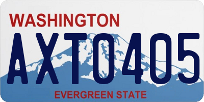 WA license plate AXT0405