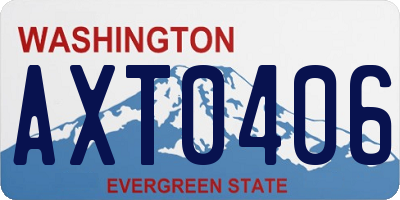 WA license plate AXT0406