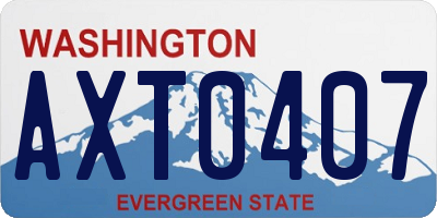 WA license plate AXT0407