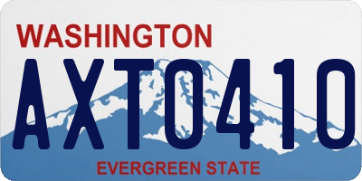 WA license plate AXT0410