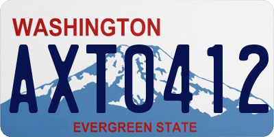 WA license plate AXT0412