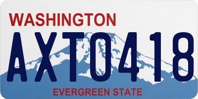 WA license plate AXT0418