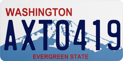 WA license plate AXT0419