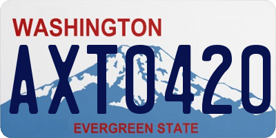 WA license plate AXT0420