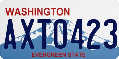 WA license plate AXT0423