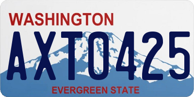 WA license plate AXT0425