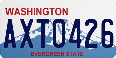 WA license plate AXT0426