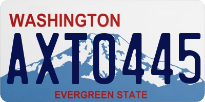 WA license plate AXT0445