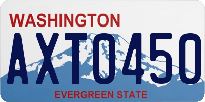 WA license plate AXT0450