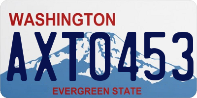 WA license plate AXT0453